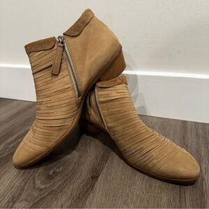 Paul Green Tan Suede Ankle Booties